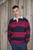 Front Row Sewn stripe long sleeve rugby shirt