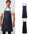 Premier District waxed-look denim bib apron