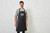 Premier Division waxed-look denim bib apron with faux leather