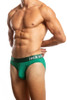 Jack Adams Bamboo Brief in shady green (profile view) - men's sexy, premium, functional underwear, jockstraps and thongs.