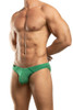 Jack Adams Bikini Brief in abundant green (profile view) - men's sexy, premium, functional underwear, jockstraps and thongs