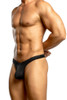 Jack Adams Rib Modal Bikini Thong in italian plum (profile view) - men's sexy, premium, functional underwear, jockstraps and thongs.
