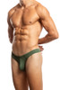Jack Adams Bikini Thong in green cyan (profile view) - men's sexy, premium, functional underwear, jockstraps and thongs