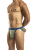 Jack Adams Modal Muscle Brief aka the Booty Brief in sage/klein (profile view) - men's sexy, premium, functional underwear, jockstraps and thongs.