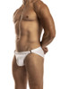 Jack Adams Apollo Swim Brief in white (profile view) - premium,  fashionable and fun swimsuits, swim briefs, swim trunks and swim bikinis 