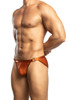 Jack Adams Apollo Swim Brief in copper (profile view) - premium,  fashionable and fun swimsuits, swim briefs, swim trunks and swim bikinis 

