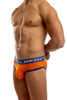 Jack Adams Icon Cool Modal Brief in orange (profile view) - men's sexy, premium, functional underwear, jockstraps and thongs.