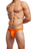 Jack Adams Bikini Brief in orange (profile view) - men's sexy, premium, and functional underwear, jockstraps and thongs