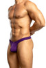 Jack Adams Rib Modal Bikini Thong in acai (profile view) - men's sexy, premium, functional underwear and swimwear