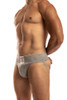 Jack Adams No. 1874 Jockstrap in grey (profile view) - men's sexy, premium, functional underwear, jockstraps and thongs.
