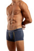 Jack Adams Game On Trunk in blue (profile view) - men's sexy, premium, functional underwear, jockstraps and thongs.
