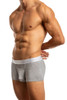 Jack Adams Zen Modal Trunk in grey (profile view) - men's sexy, premium, functional underwear, jockstraps and thongs.
