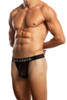 Jack Adams All Over Mesh Thong in black (profile view) - men's sexy, premium, functional underwear, jockstraps and thongs.