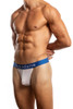 Jack Adams All Over Mesh Thong in white (profile view)  - men's sexy, premium, functional underwear, jockstraps and thongs.
