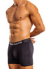 Man wearing barritone blue Jack Adams Bamboo Boxer Briefs (profile view) on a white background