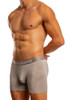 Man wearing heather Jack Adams Bamboo Boxer Briefs (profile view) on a white background