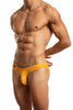 Jack Adams Filament Bikini Brief in orange cream (profile view)- men's sexy, premium, functional underwear, jockstraps and thongs.