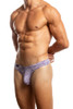 Jack Adams Filament Thong in purple haze (profile view)  - men's premium, sexy, comfortable underwear