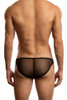 Jack Adams Breeze All Over Mesh Swim Brief in black (profile view) - premium,  fashionable and fun swimsuits, swim briefs, swim trunks and swim bikinis 