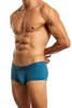 Jack Adams Encore Shorty Trunk in mykonos blue (profile view) - men's sexy, premium, functional underwear, jockstraps and thongs.
