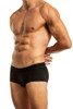 Jack Adams Encore Shorty Trunk in black (profile view) - men's sexy, premium, functional underwear, jockstraps and thongs.