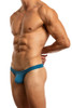 Jack Adams Encore Low-Rise Thong in mykonos blue (profile view) - men's sexy, premium, functional underwear, jockstraps and thongs.