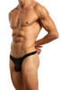 Jack Adams Encore Low-Rise Thong in black (profile view) - men's sexy, premium, functional underwear, jockstraps and thongs.