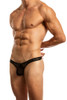Jack Adams Excite Sheer Thong in black (profile view) - men's sexy, premium, functional underwear, jockstraps and thongs.