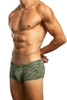Jack Adams Filament Streamlined Boxer in natures green (profile view) - men's sexy, premium, functional underwear, jockstraps and thongs.