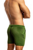Man wearing army Jack Adams Roddy Crochet Knit Shorts (profile view) on a white background