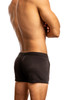 Man standing wearing a pair Jack Adams Waffle Squat 4" Shorts in steel blue (back view) on a white background .