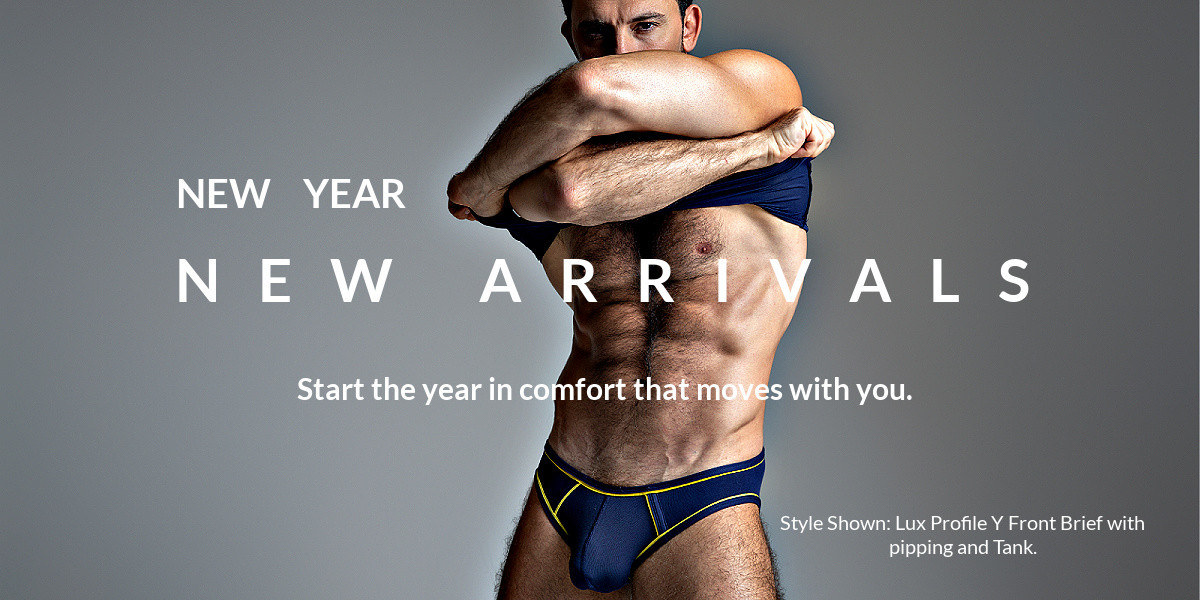 New Year. New Arrivals. Shop the New LUX Profile Y Front Brief and Tank 