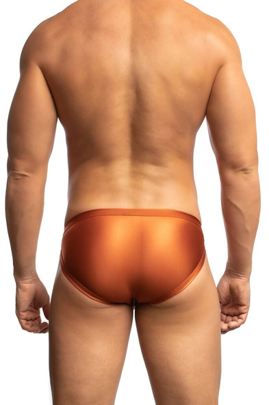 Jack Adams Apollo Swim Brief in copper (back view) - premium,  fashionable and fun swimsuits, swim briefs, swim trunks and swim bikinis 