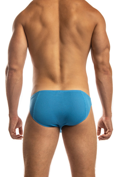 Jack Adams Rib Modal Bikini Brief in galactic cobalt (back view) - men's sexy, premium, functional underwear, jockstraps and thongs.