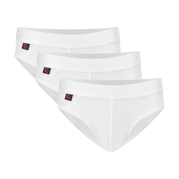 Jack Adams Naked Fit Brief - 3 Pack - white pack (flat lay) - men's sexy, premium, functional underwear, jockstraps and thongs.