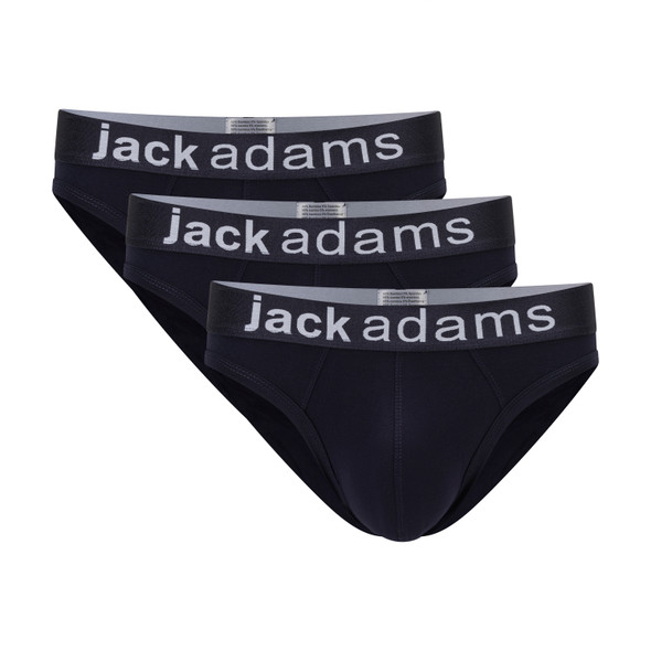 Jack Adams Bamboo Brief - 3 Pack - baritone blue pack (flat lay) - men's sexy, premium, functional underwear, jockstraps and thongs.