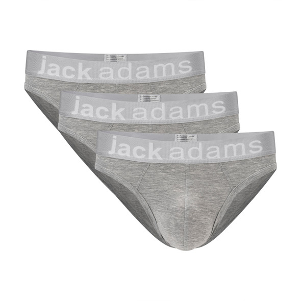 Jack Adams Bamboo Brief - 3 Pack - heather pack (flat lay) - men's sexy, premium, functional underwear, jockstraps and thongs.