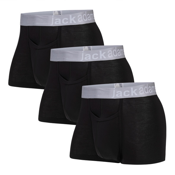 Jack Adams Zen Modal Trunk - 3 Pack - black - men's sexy, premium, functional underwear, jockstraps and thongs.