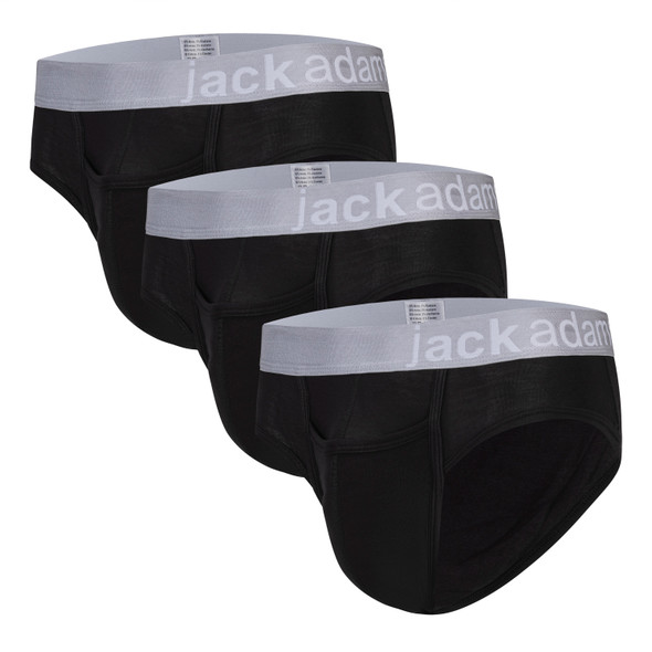 Jack Adams Zen Modal Brief - 3 Pack - black - men's sexy, premium, functional underwear, jockstraps and thongs.
