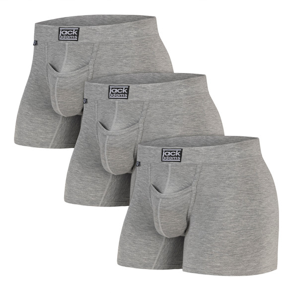Jack Adams In Motion Boxer Brief - 3 Pack - grey - men's sexy, premium, functional underwear, jockstraps and thongs.