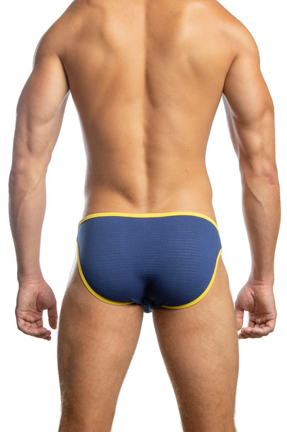 Jack Adams Air Bikini Brief in deep blue/yellow - men's premium, sexy underwear