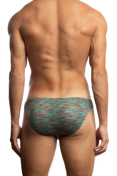 Jack Adams Filament Bikini Brief in warm teal (back view) - men's sexy, premium, functional underwear, jockstraps and thongs.