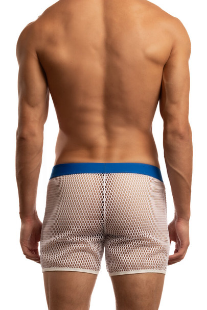 Jack Adams Can You See Me Now Short in white (back view) - premium,  fashionable and fun swimsuits, swim briefs, swim trunks and swim bikinis