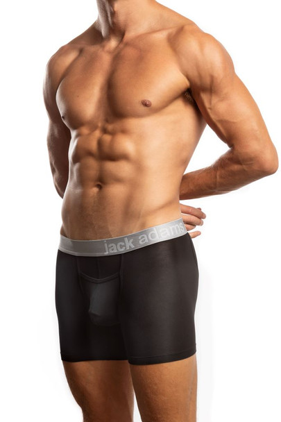 Jack Adams Zen Modal Boxer Brief in black (profile view) - men's sexy, premium, functional underwear, jockstraps and thongs.