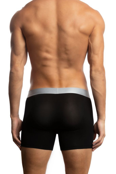 Jack Adams Zen Modal Boxer Brief in black (back view) - men's sexy, premium, functional underwear, jockstraps and thongs.