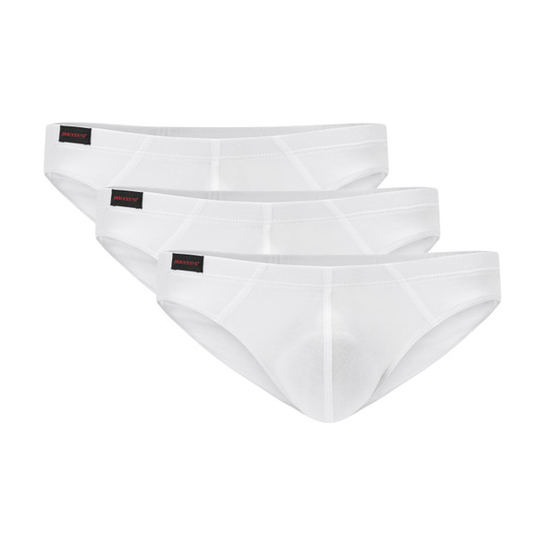 Jack Adams Modal Bikini Brief - 3 Pack - in white pack (flat lay) - men's sexy, premium, functional underwear, jockstraps and thongs.
