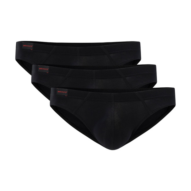 Jack Adams Modal Bikini Brief - 3 Pack - in black pack (flat lay) - men's sexy, premium, functional underwear, jockstraps and thongs.