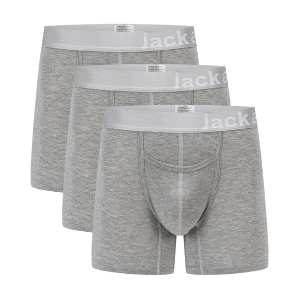 Jack Adams Zen Modal Boxer Brief - 3 Pack - grey pack (flat lay) - men's sexy, premium, functional underwear, jockstraps and thongs.
