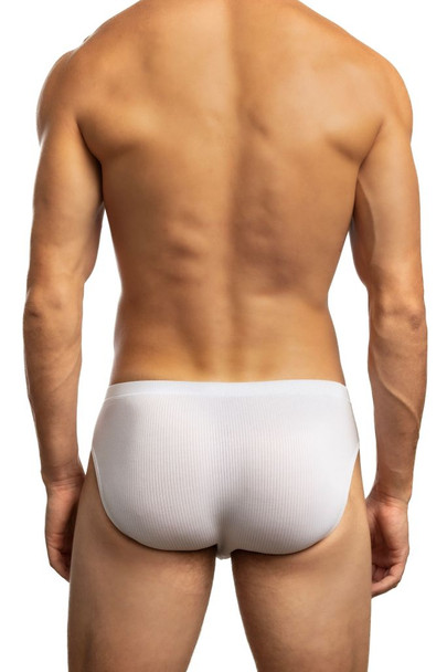 Jack Adams Barely There Modal Bikini Brief in white (back view) - men's sexy, premium, functional underwear, jockstraps and thongs.