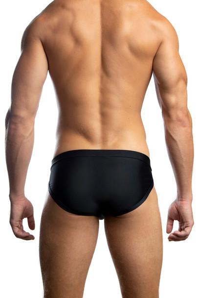 Jack Adams Apollo Swim Brief in black (back view) - premium,  fashionable and fun swimsuits, swim briefs, swim trunks and swim bikinis 